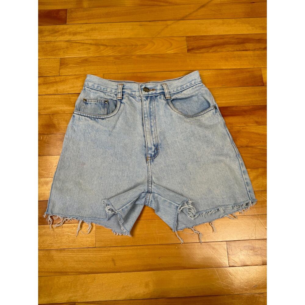 Vintage 90s Jean Shorts by Cristina, High Rise Light Wash Cutoff, W24", Fits 0-2
